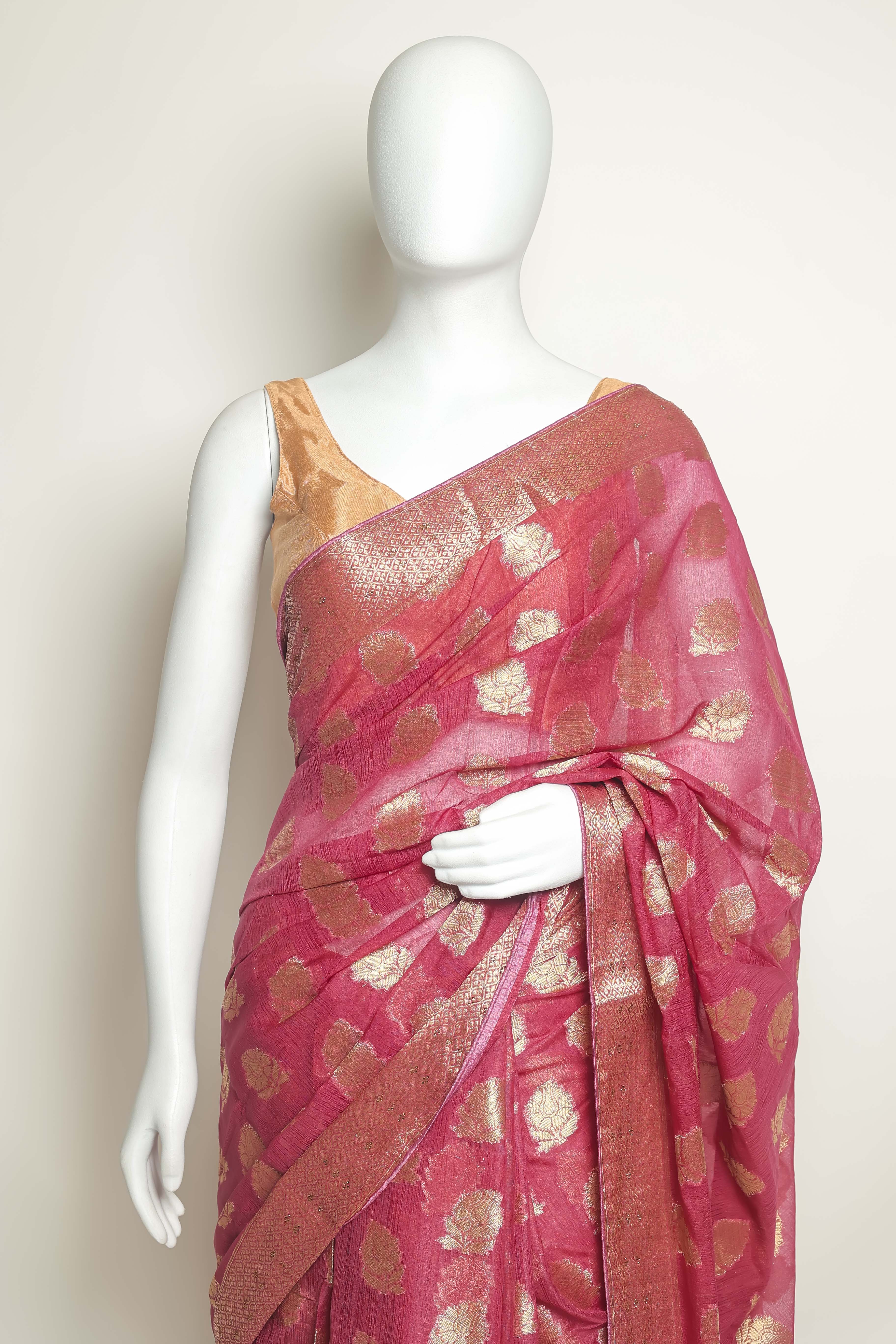 Ethereal Grace Art Chiffon Saree – Swarovski Sparkle Elegance