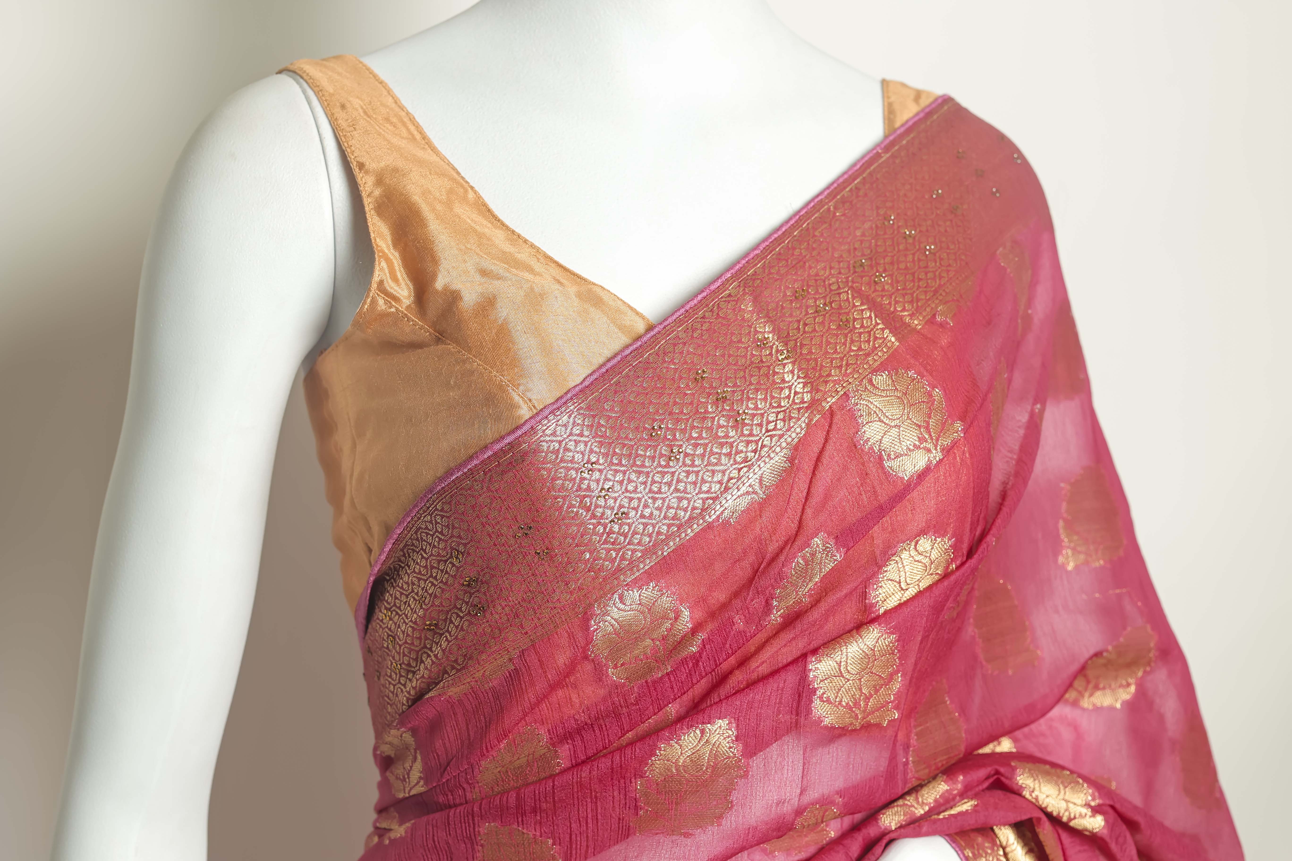 Ethereal Grace Art Chiffon Saree – Swarovski Sparkle Elegance