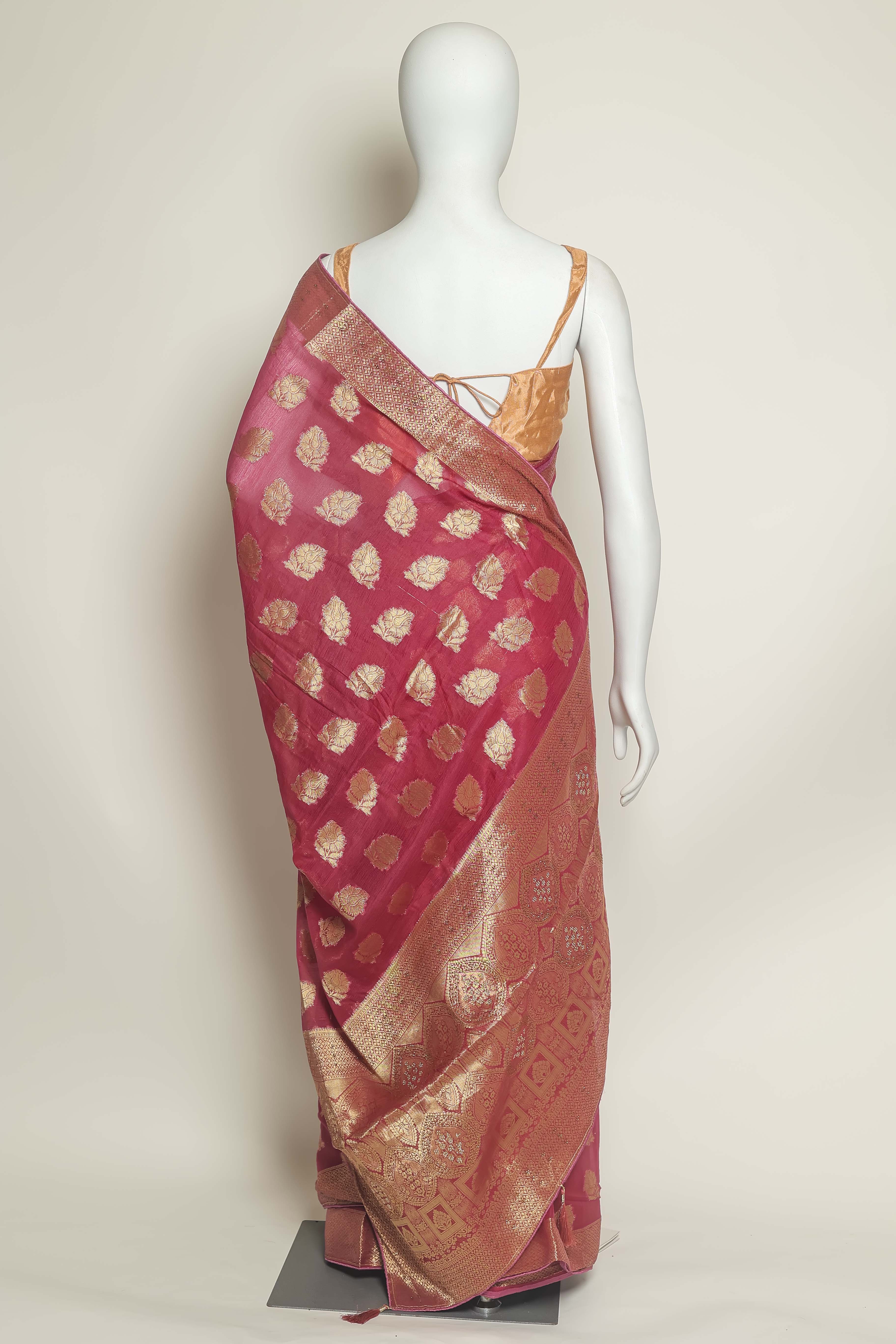 Ethereal Grace Art Chiffon Saree – Swarovski Sparkle Elegance